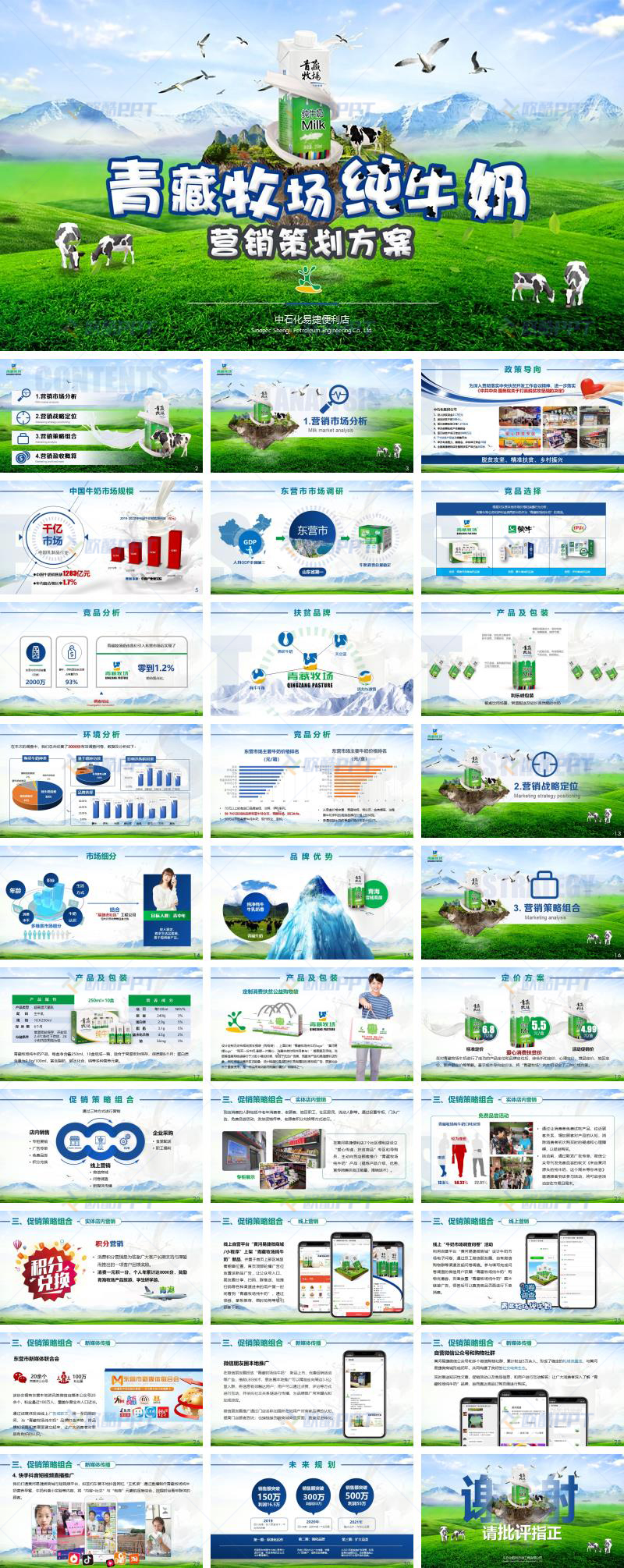 青藏牧场纯牛奶营销策划案及PPT演示